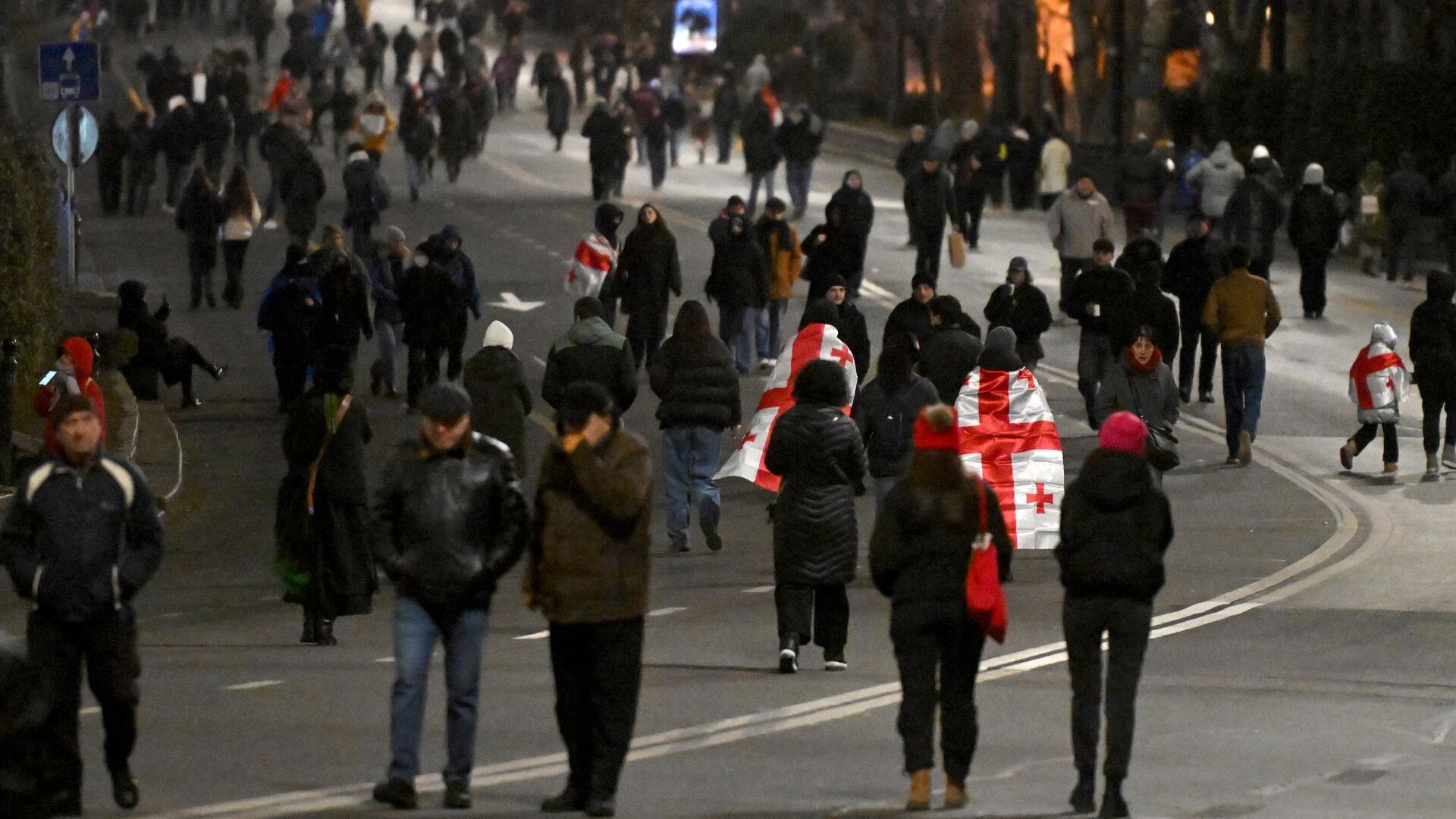 Протесты в Тбилиси против отсрочки переговоров с ЕС